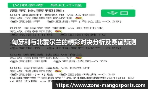 匈牙利与北爱尔兰的精彩对决分析及赛前预测